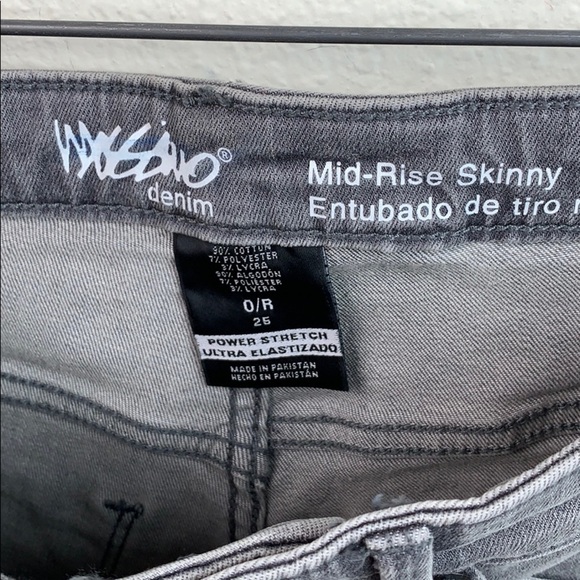 Mossimo NWOT moto biker stretch skinny pants 25 - Picture 7 of 8